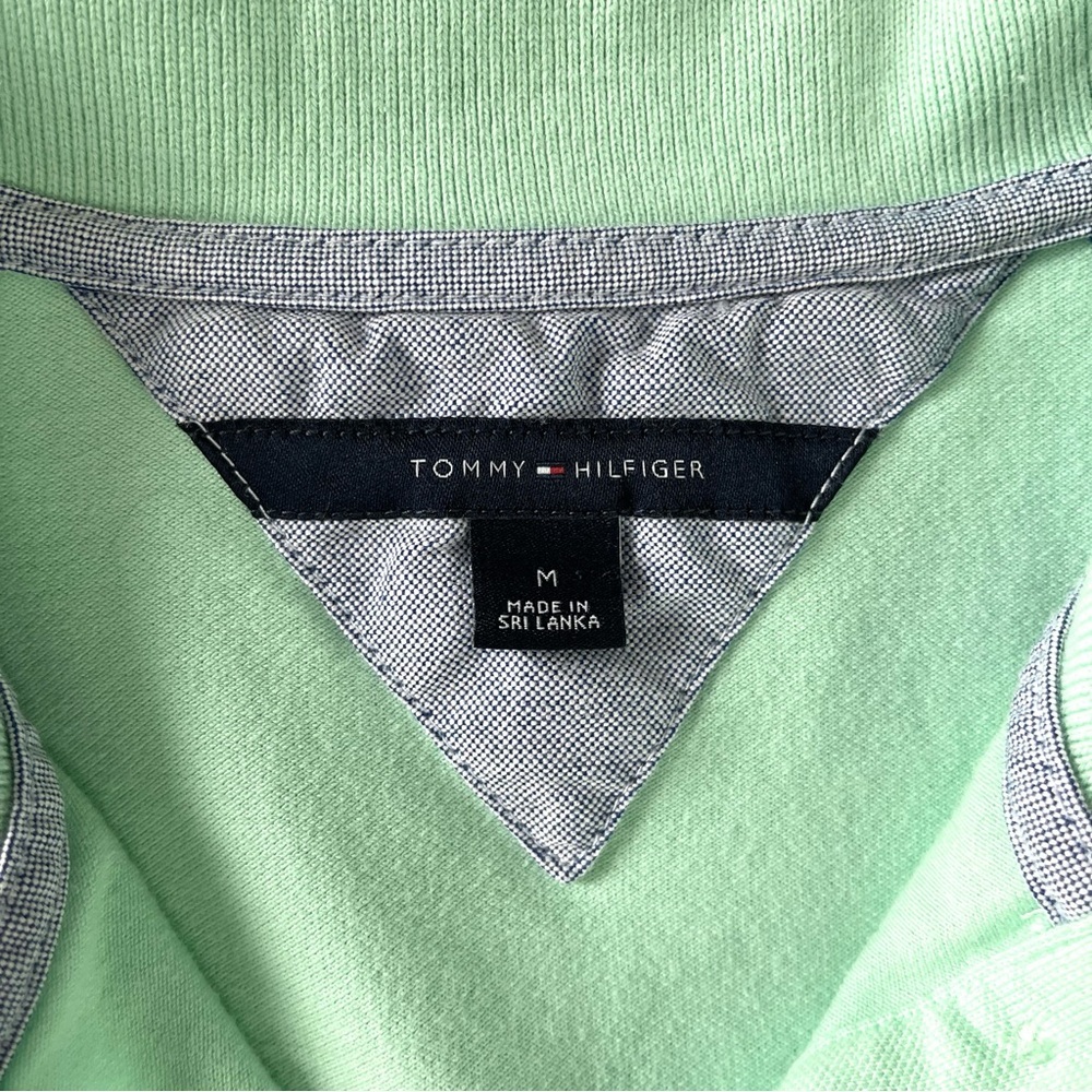 Tommy Hilfiger Green Classic Short Sleeve Collared Pique Polo Pullover SzM - Picture 8 of 10